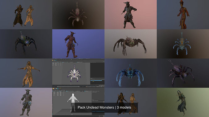 Pack Undead Monsters 3D Model Collection