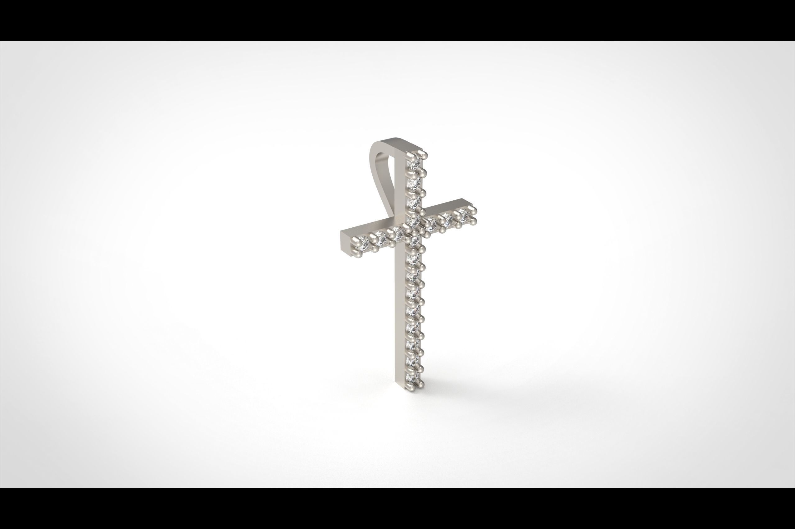 Model 317 Cross Diamond Pendant  3D print model_1