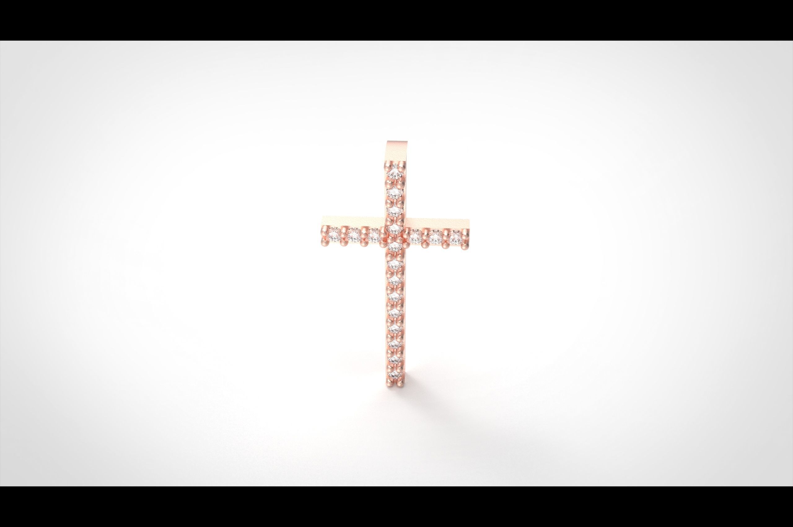 Model 317 Cross Diamond Pendant  3D print model_5