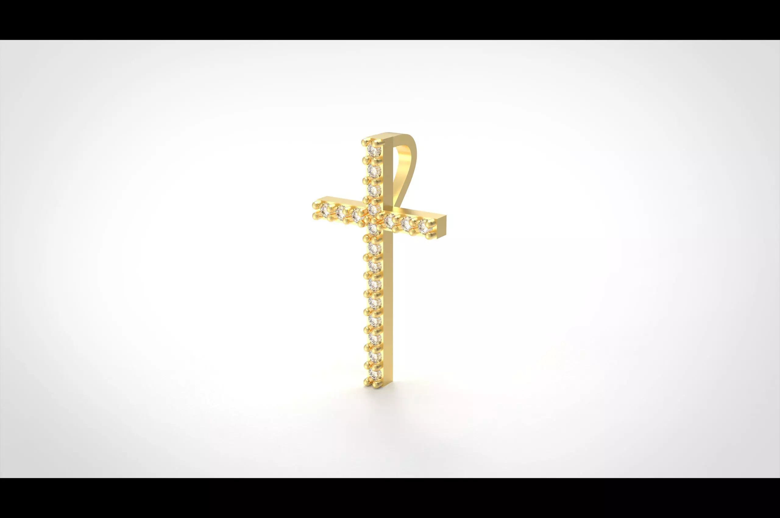Model 317 Cross Diamond Pendant  3D print model_0