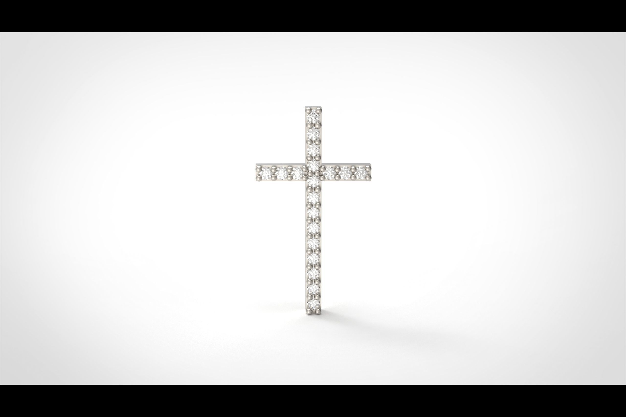 Model 317 Cross Diamond Pendant  3D print model_2