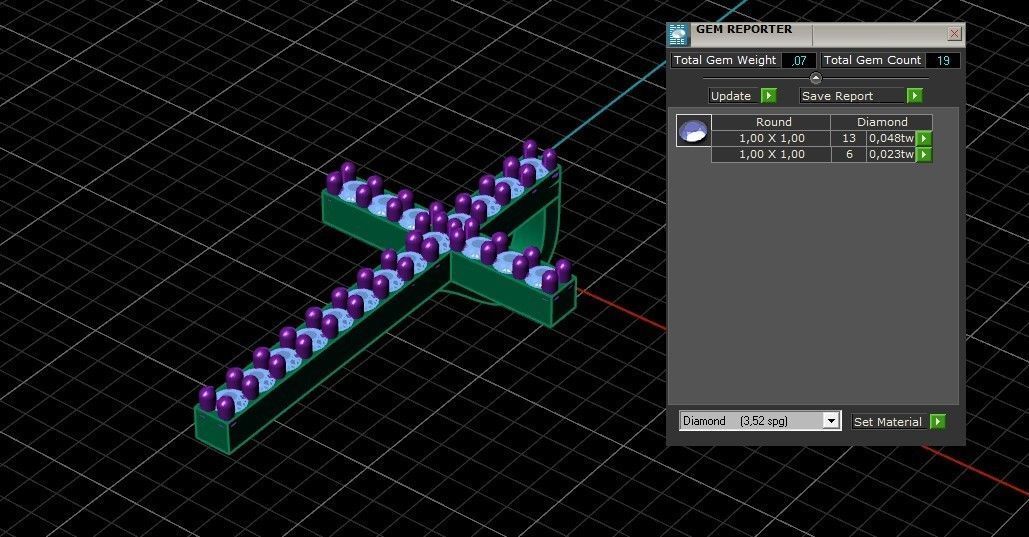 Model 317 Cross Diamond Pendant  3D print model_13