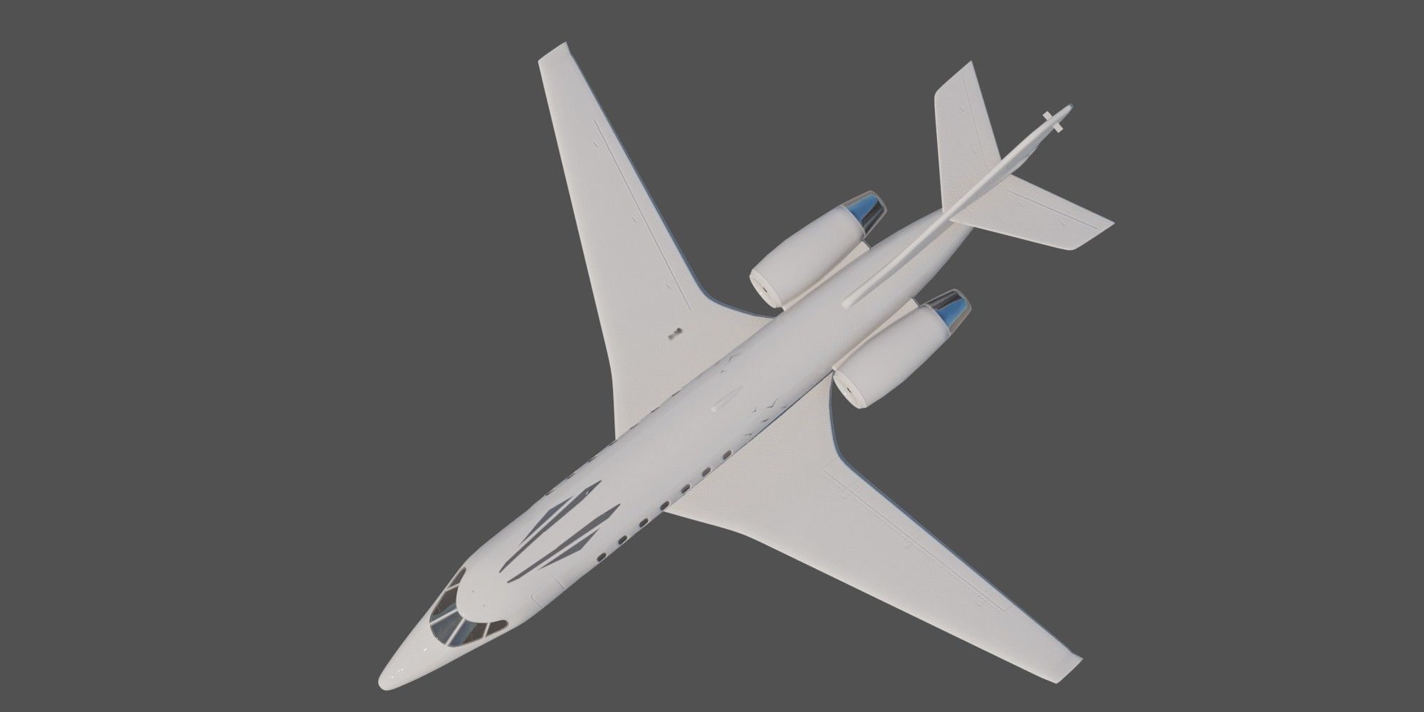 Privet jet Low-poly 3D model_6