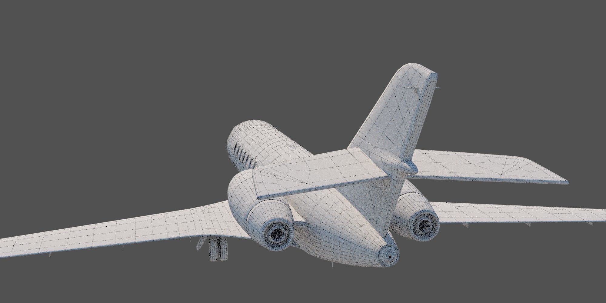Privet jet Low-poly 3D model_9