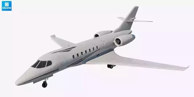 Privet jet Low-poly 3D model