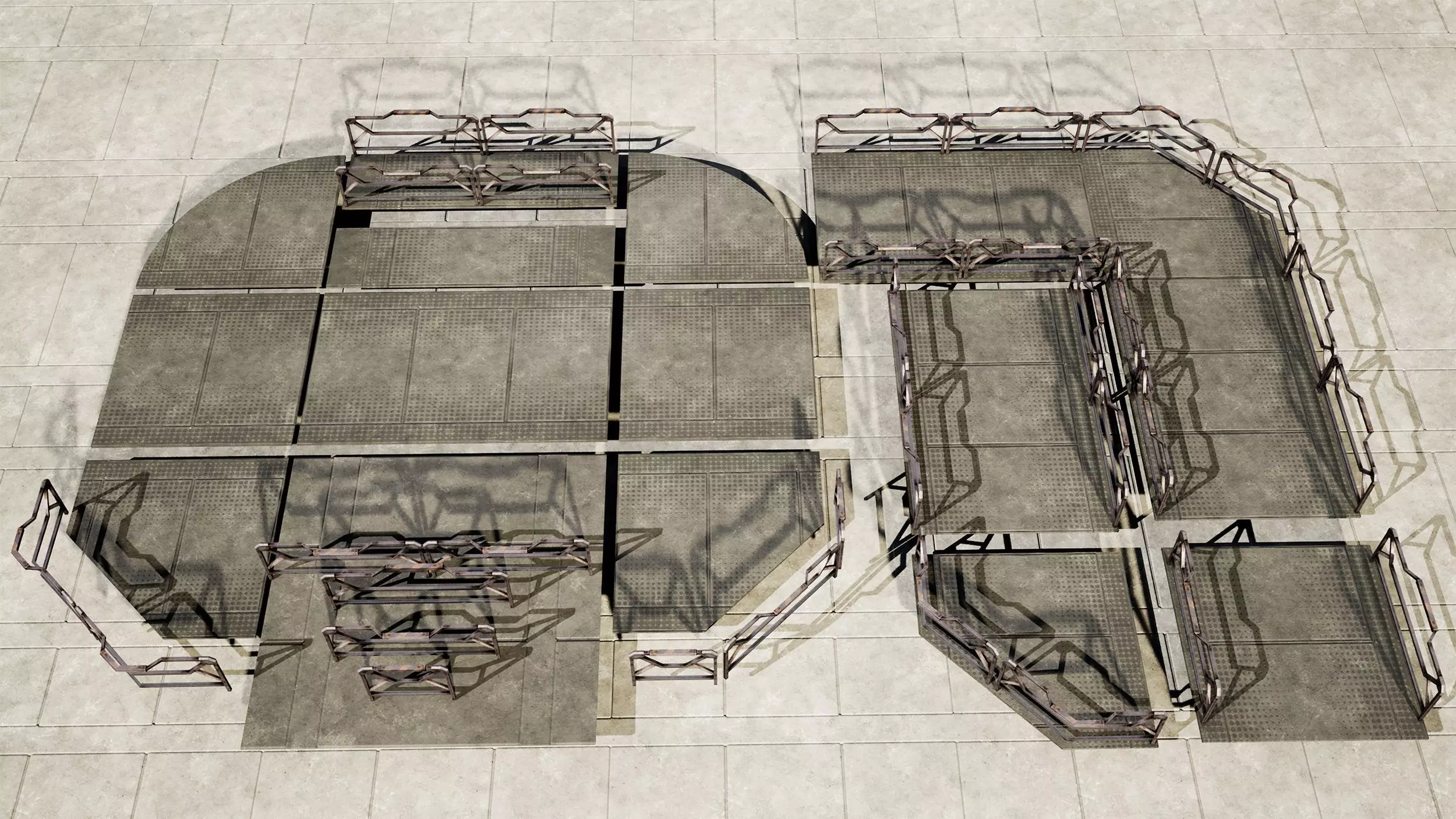 sci fi platform - modular kit - collection Low-poly 3D model