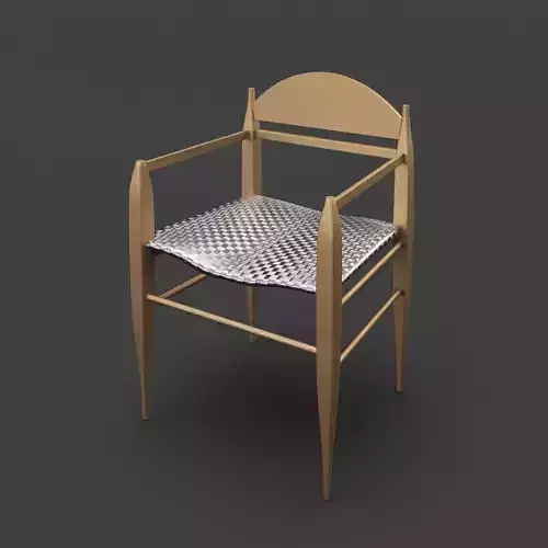 Square chair with woven seat 