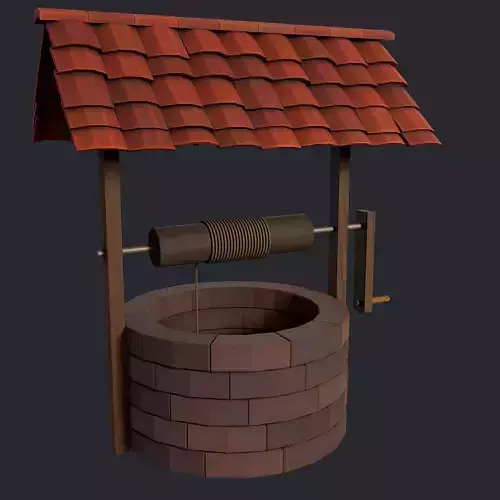 Stylized well 3D model