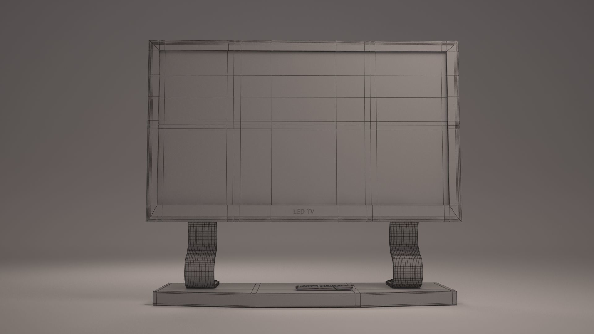 Led TV Low-poly 3D model_2