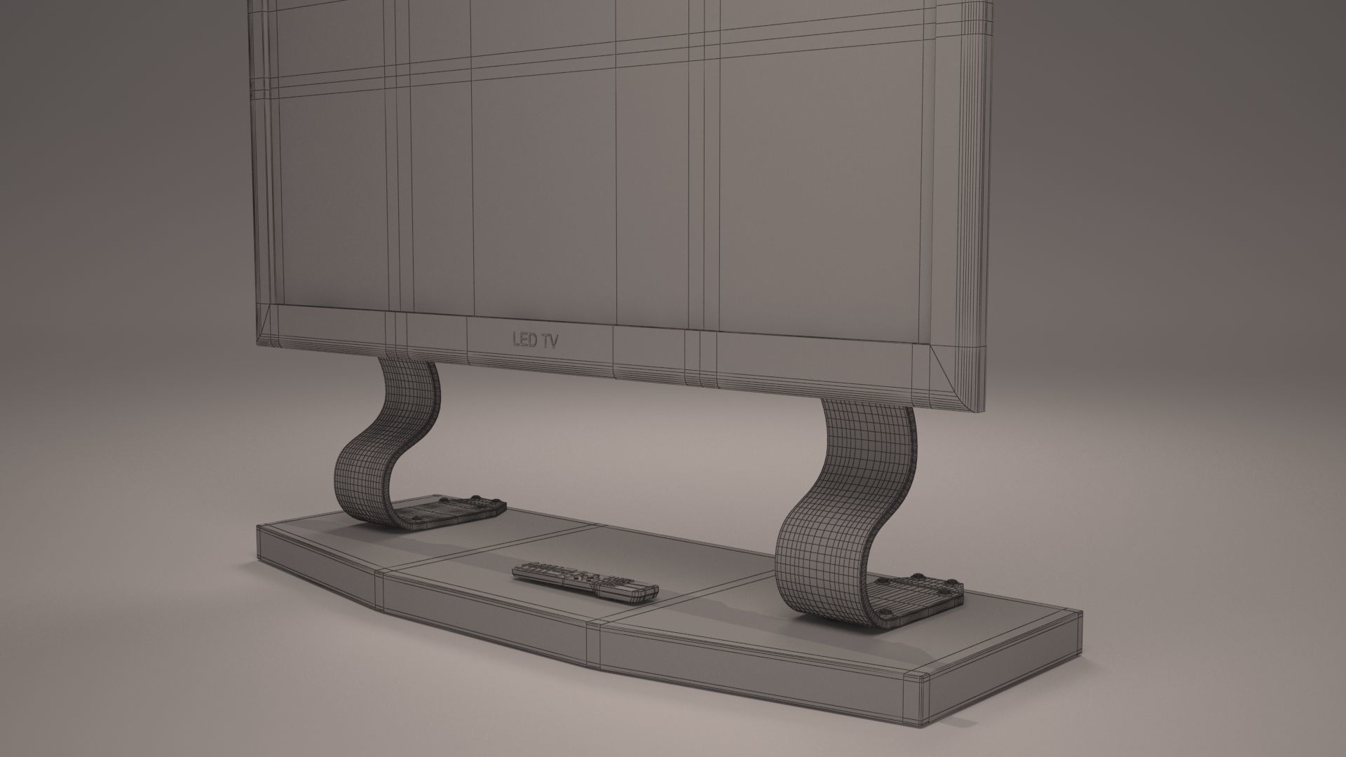 Led TV Low-poly 3D model_4