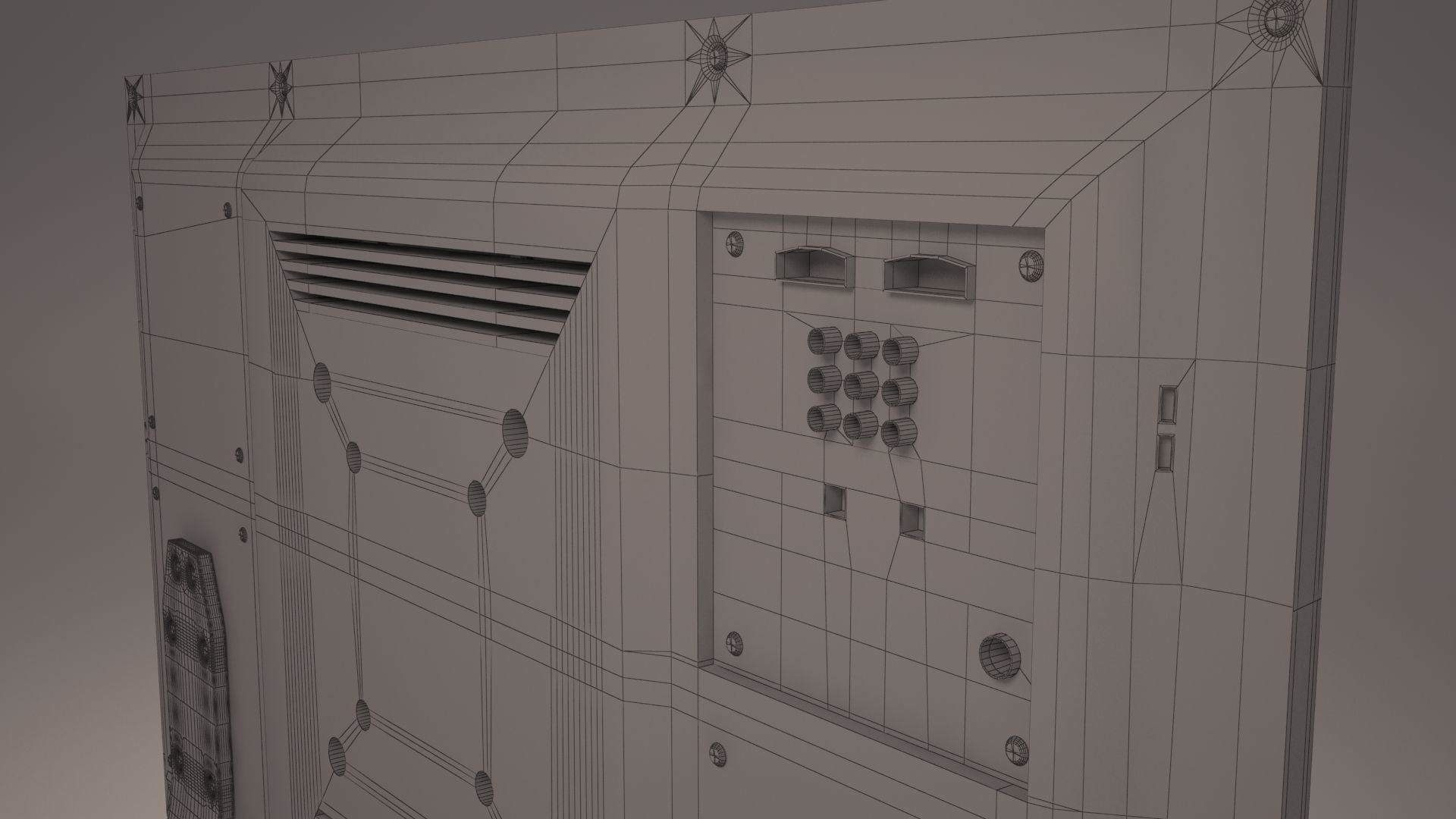 Led TV Low-poly 3D model_10