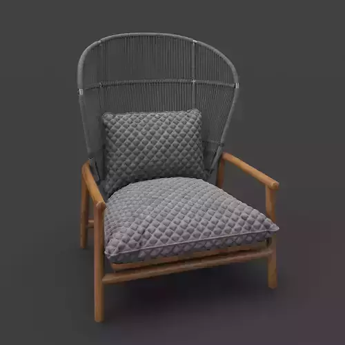 Wooden and upholstered chair 