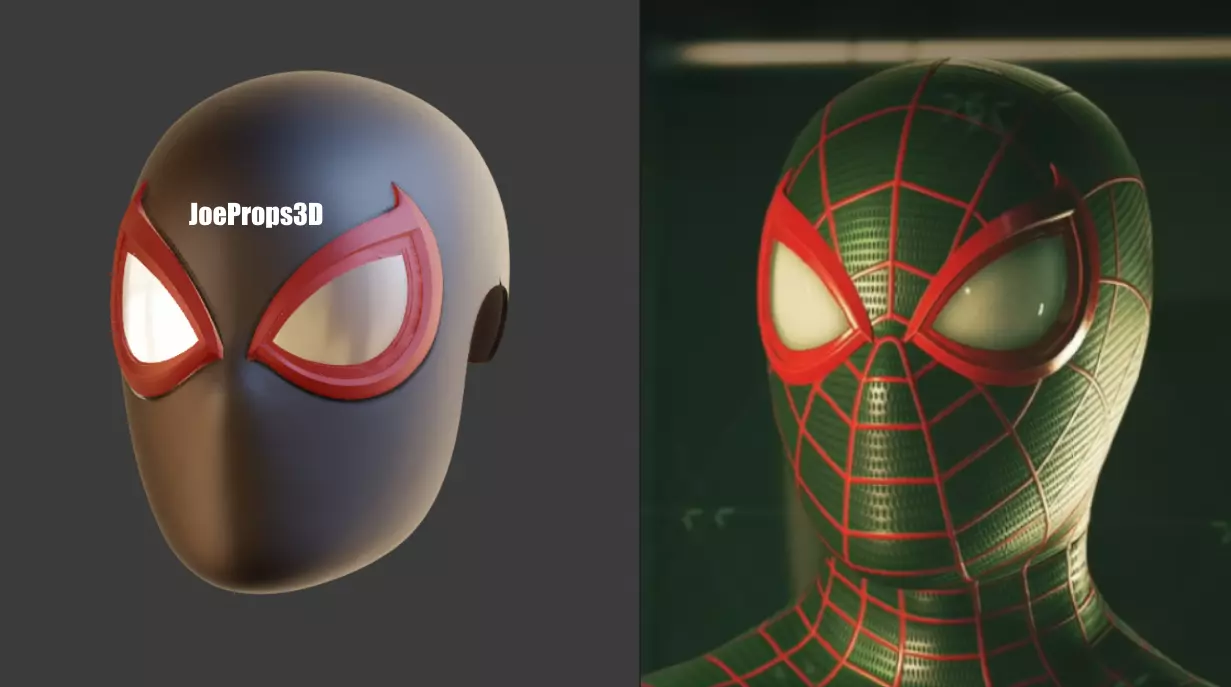 HIGHLY ACCURATE Spider Man Miles Morales PS4 PS5 Faceshell 3D print model_0
