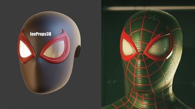 HIGHLY ACCURATE Spider Man Miles Morales PS4 PS5 Faceshell 3D print model