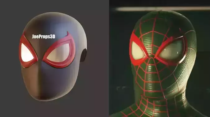 HIGHLY ACCURATE Spider Man Miles Morales PS4 PS5 Faceshell 3D print model