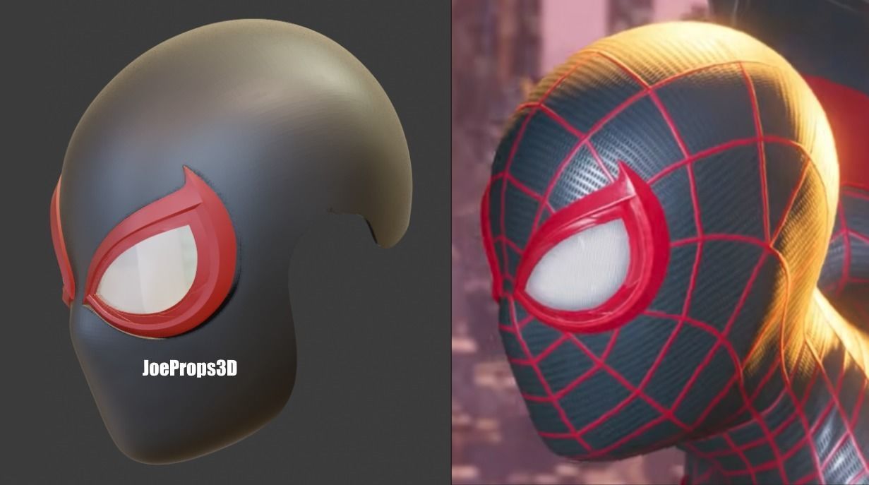 HIGHLY ACCURATE Spider Man Miles Morales PS4 PS5 Faceshell 3D print model_3