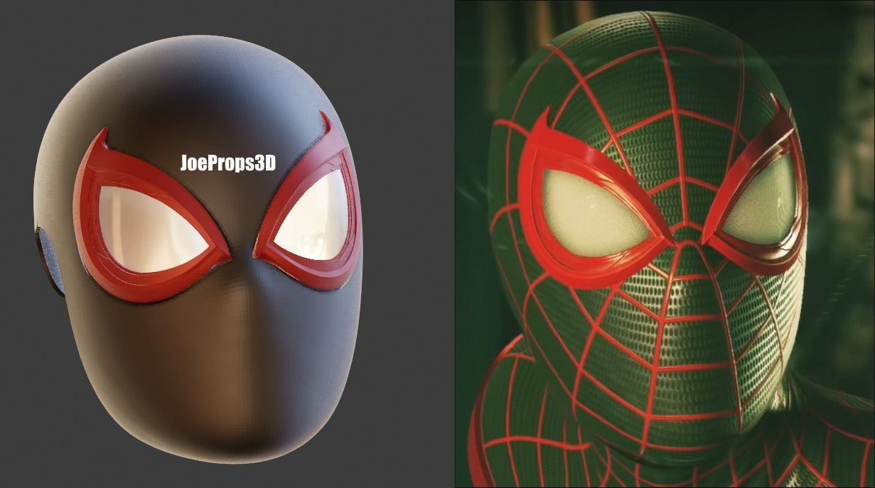 HIGHLY ACCURATE Spider Man Miles Morales PS4 PS5 Faceshell 3D print model_1