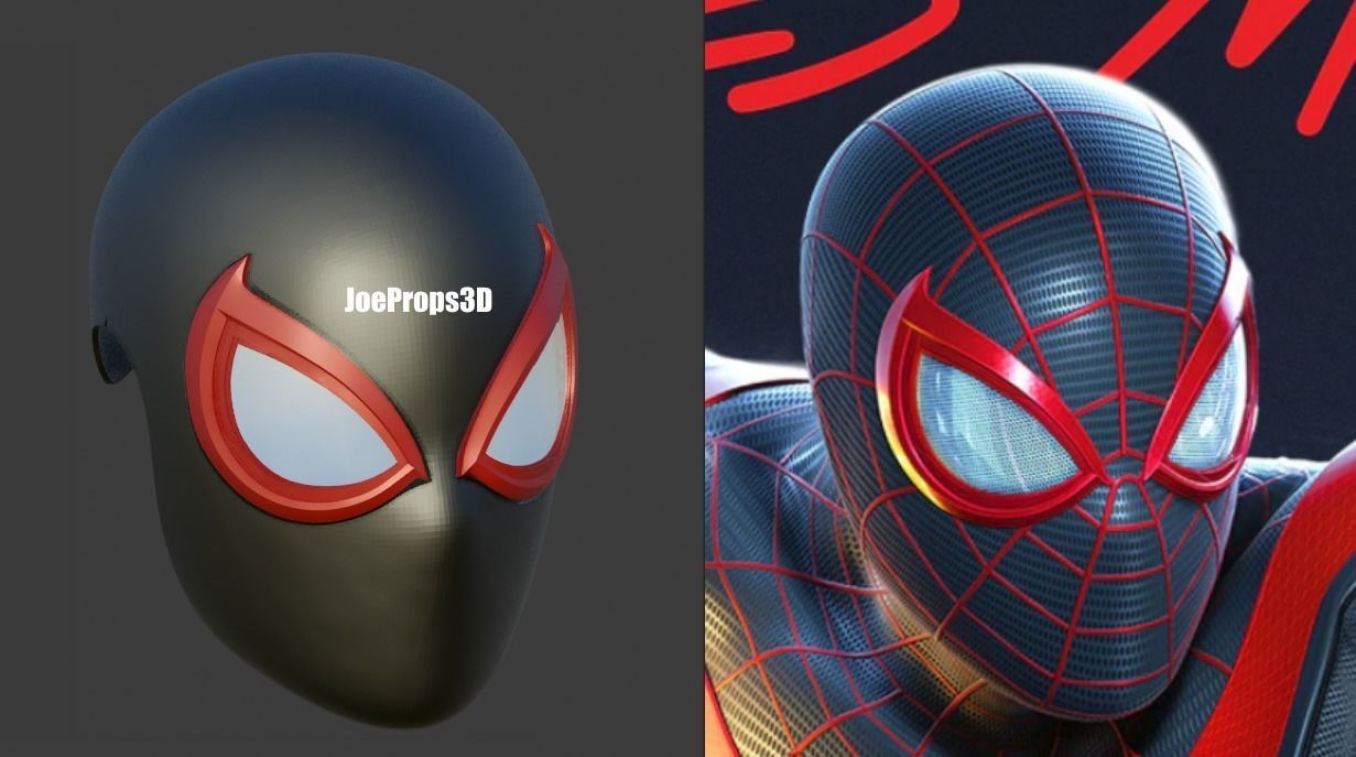 HIGHLY ACCURATE Spider Man Miles Morales PS4 PS5 Faceshell 3D print model_2