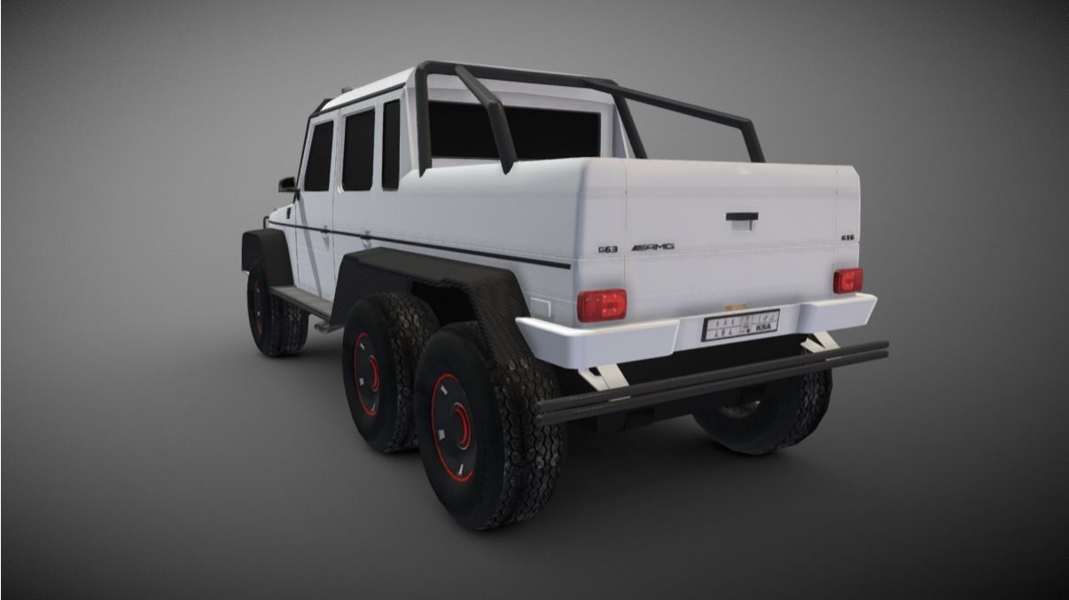 Mercedes G class 6x6 Low-poly 3D model_2