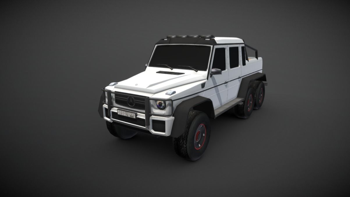 Mercedes G class 6x6 Low-poly 3D model_4