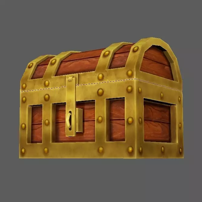 Treasure Box Set Low-poly 3D model