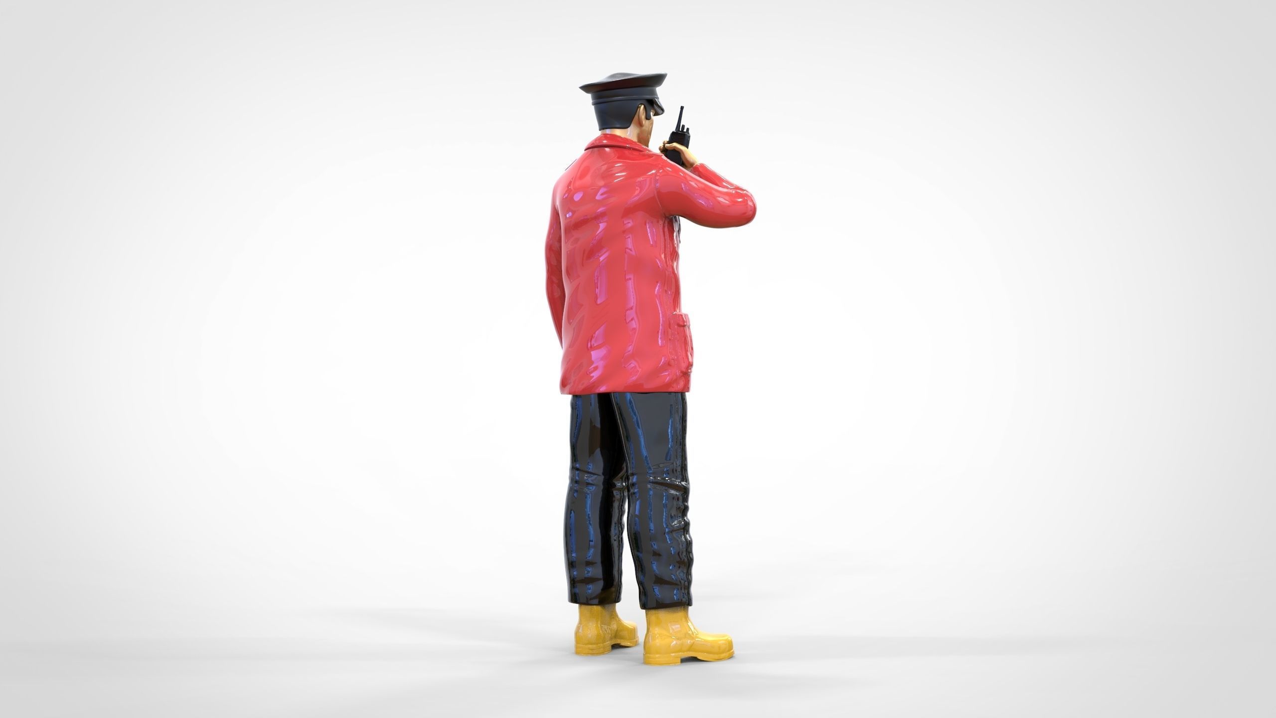 Coast Guard or Police boat crew or security Guard 3D print model_2