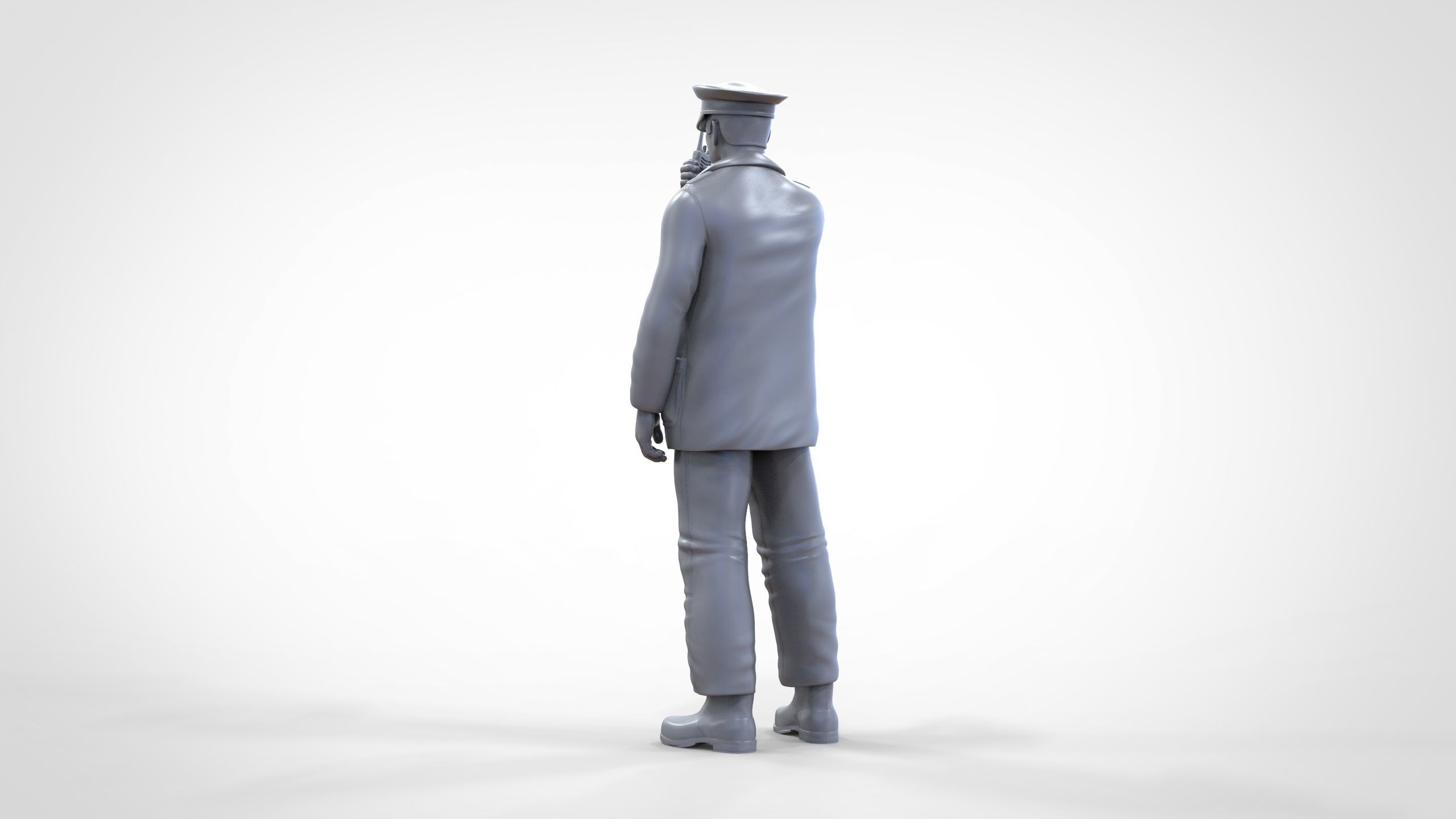 Coast Guard or Police boat crew or security Guard 3D print model_38