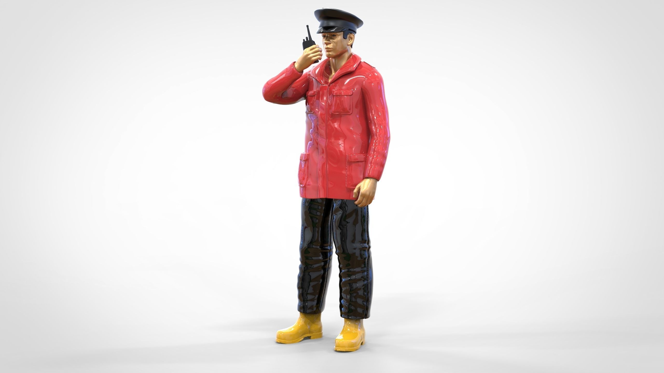 Coast Guard or Police boat crew or security Guard 3D print model_3