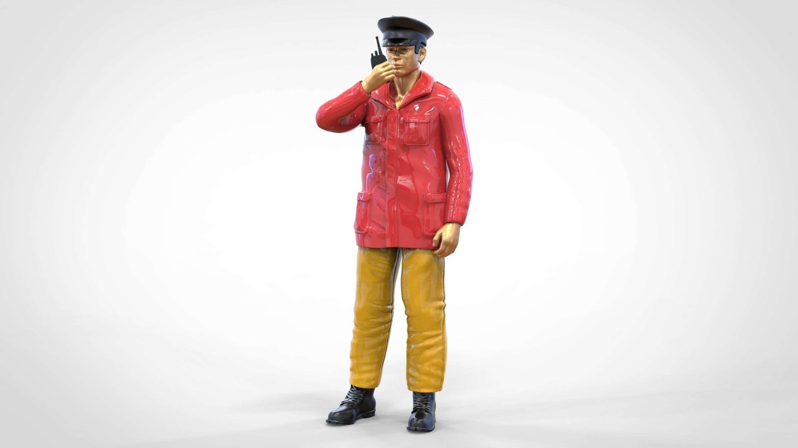 Coast Guard or Police boat crew or security Guard 3D print model_6