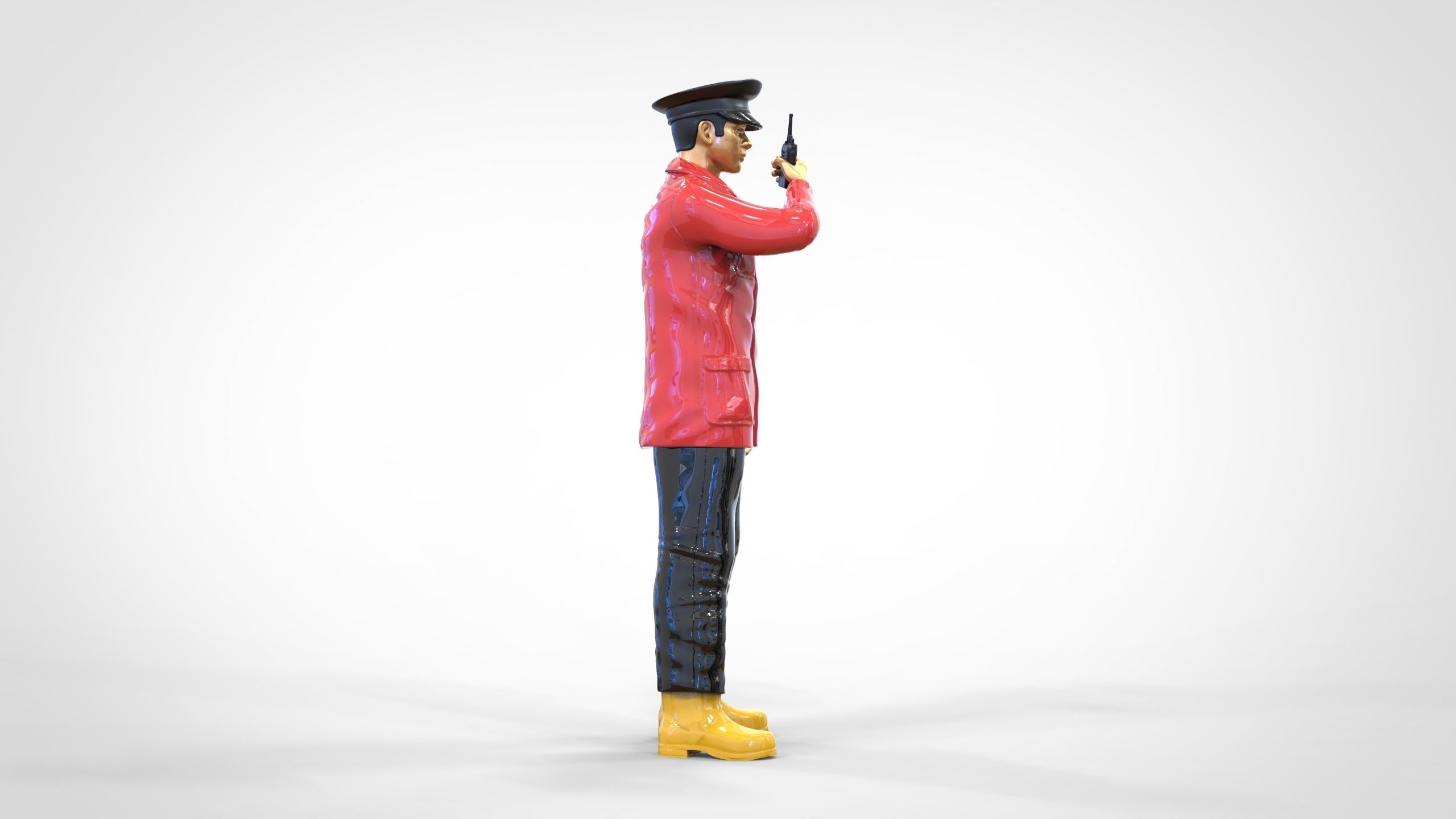 Coast Guard or Police boat crew or security Guard 3D print model_8