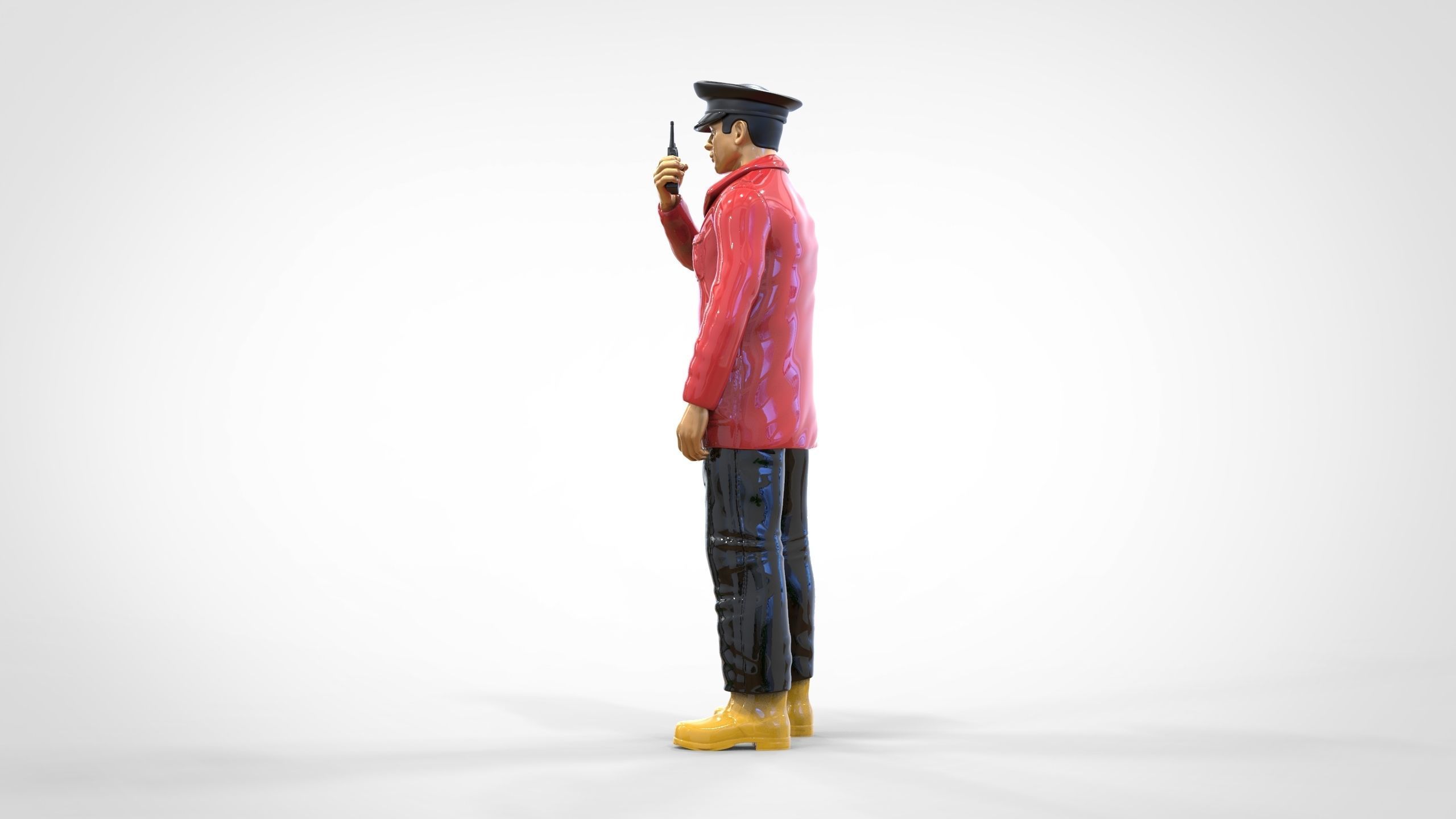 Coast Guard or Police boat crew or security Guard 3D print model_18