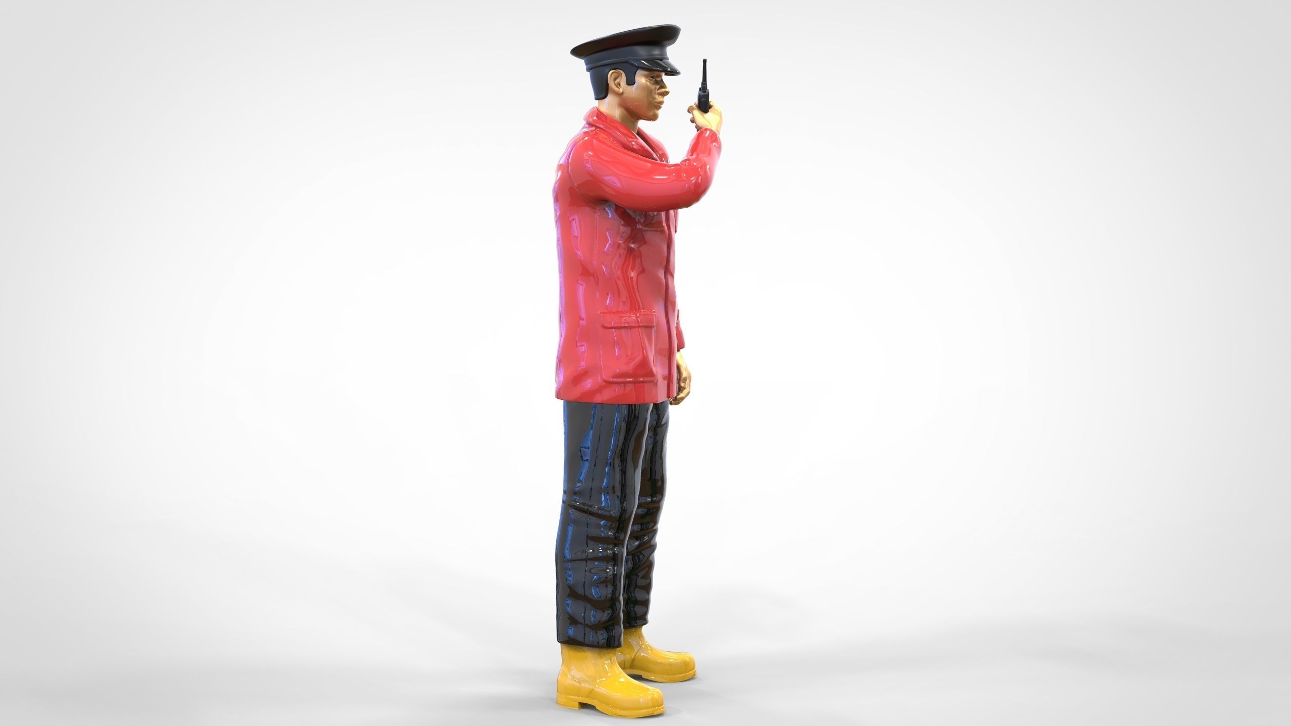 Coast Guard or Police boat crew or security Guard 3D print model_1