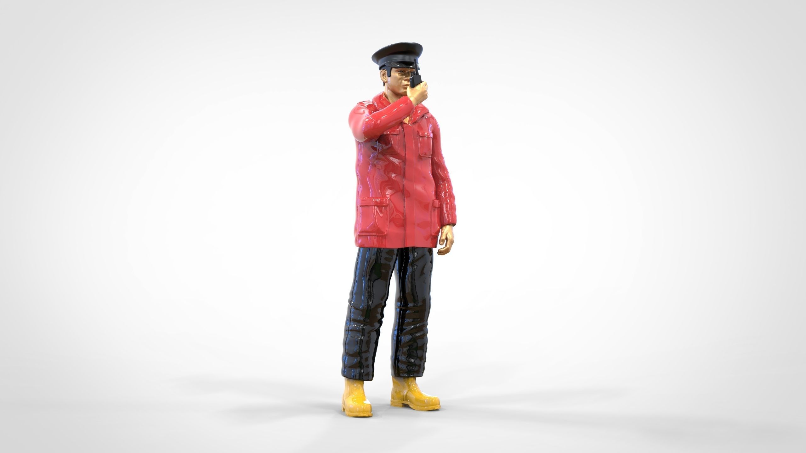 Coast Guard or Police boat crew or security Guard 3D print model_31