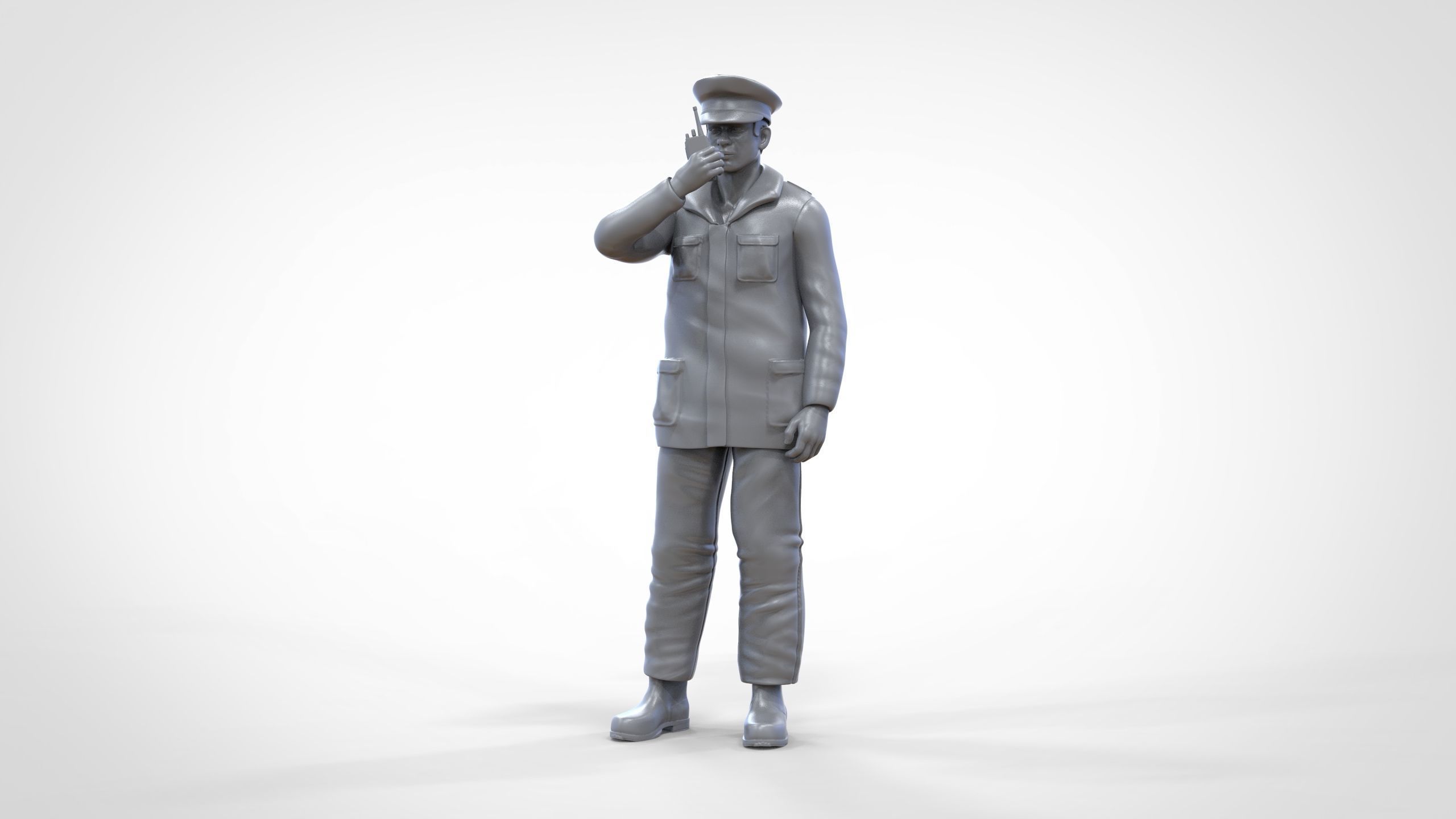 Coast Guard or Police boat crew or security Guard 3D print model_42
