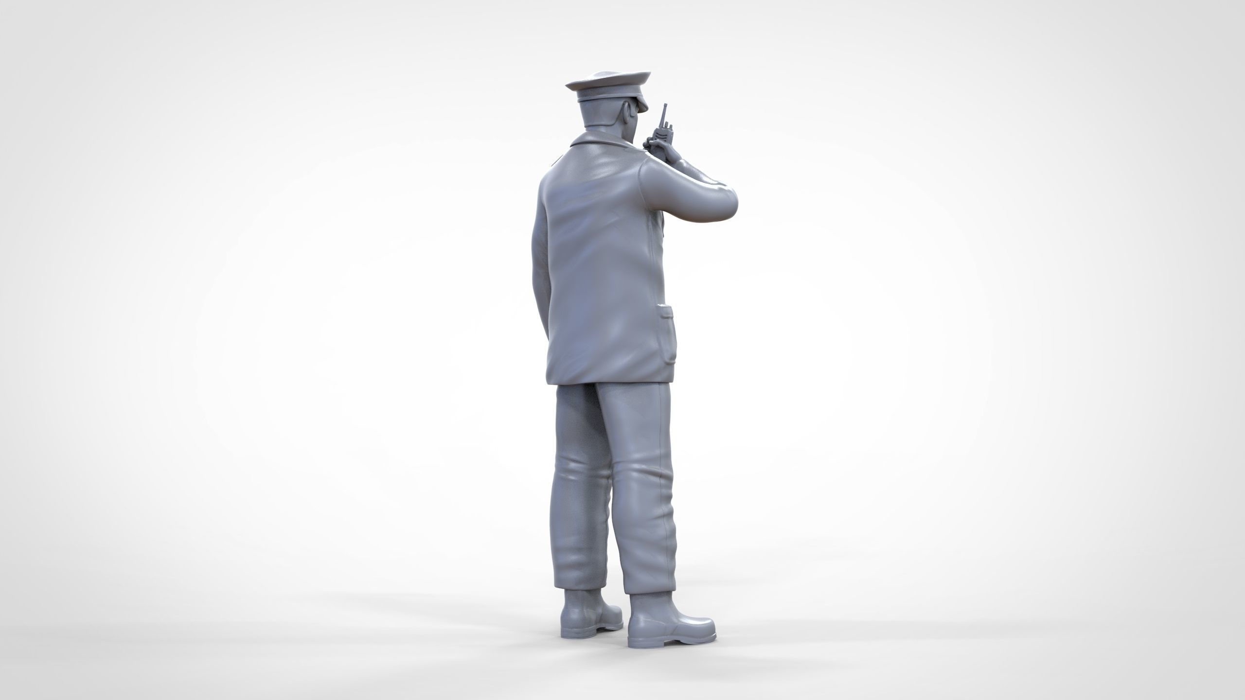 Coast Guard or Police boat crew or security Guard 3D print model_36