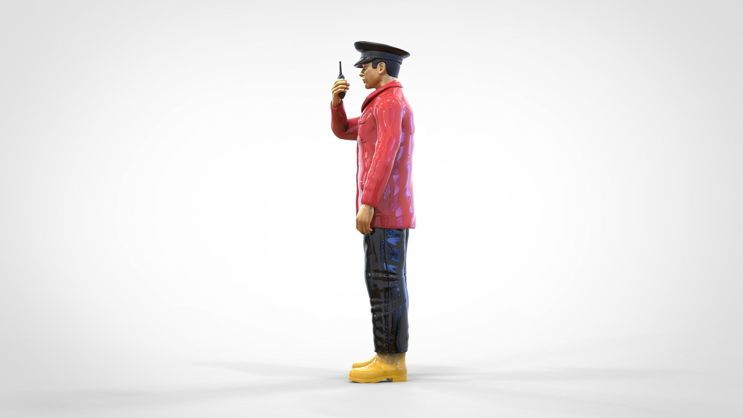 Coast Guard or Police boat crew or security Guard 3D print model_19