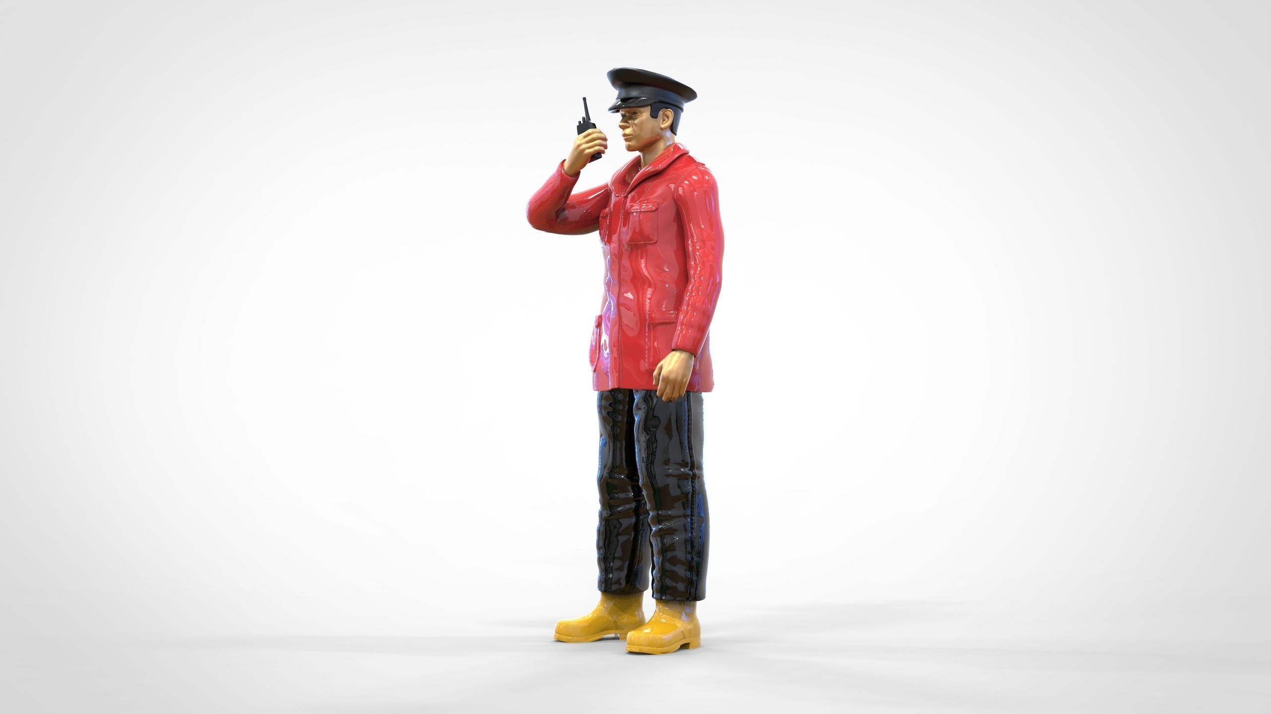 Coast Guard or Police boat crew or security Guard 3D print model_21