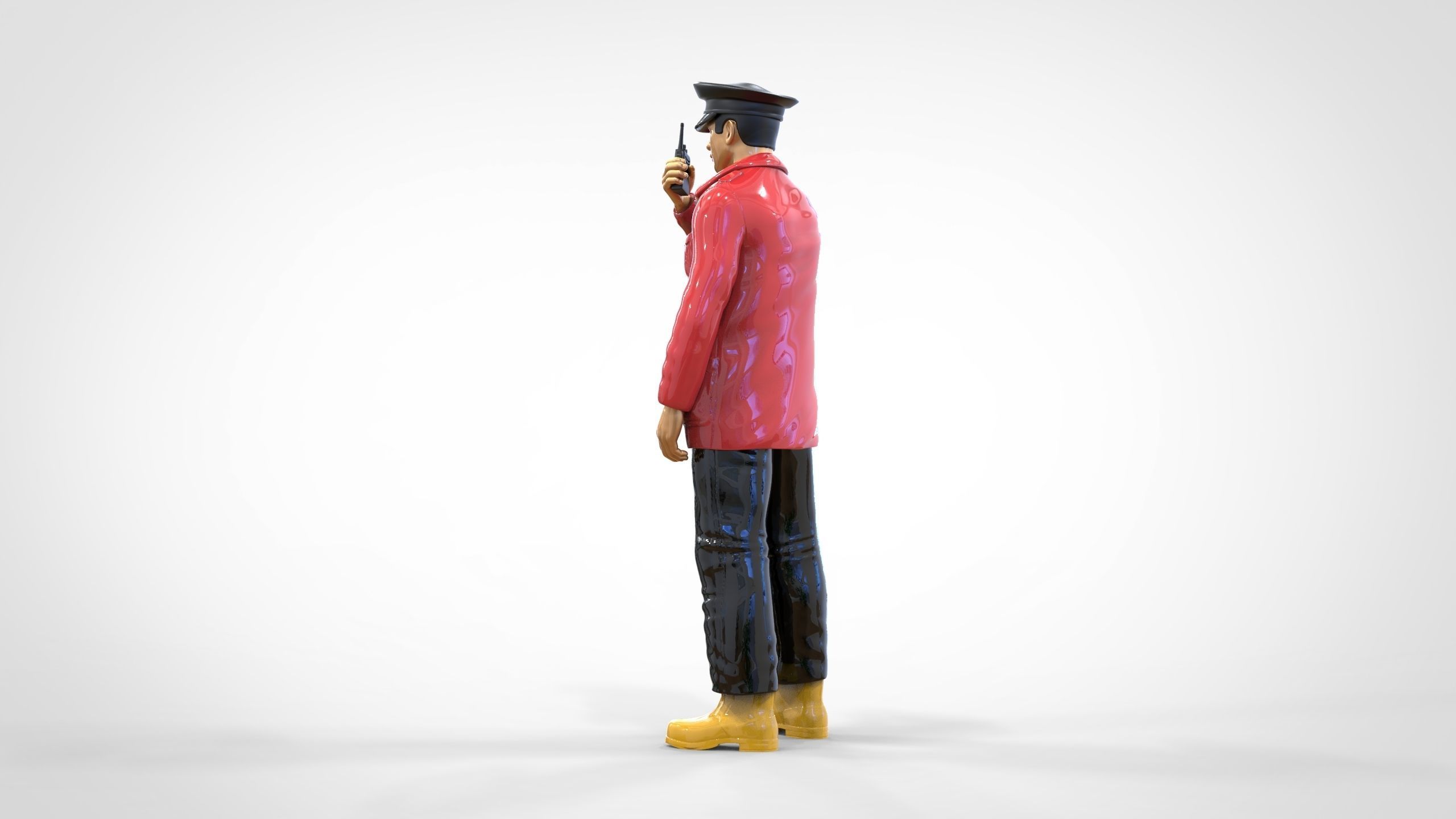 Coast Guard or Police boat crew or security Guard 3D print model_16
