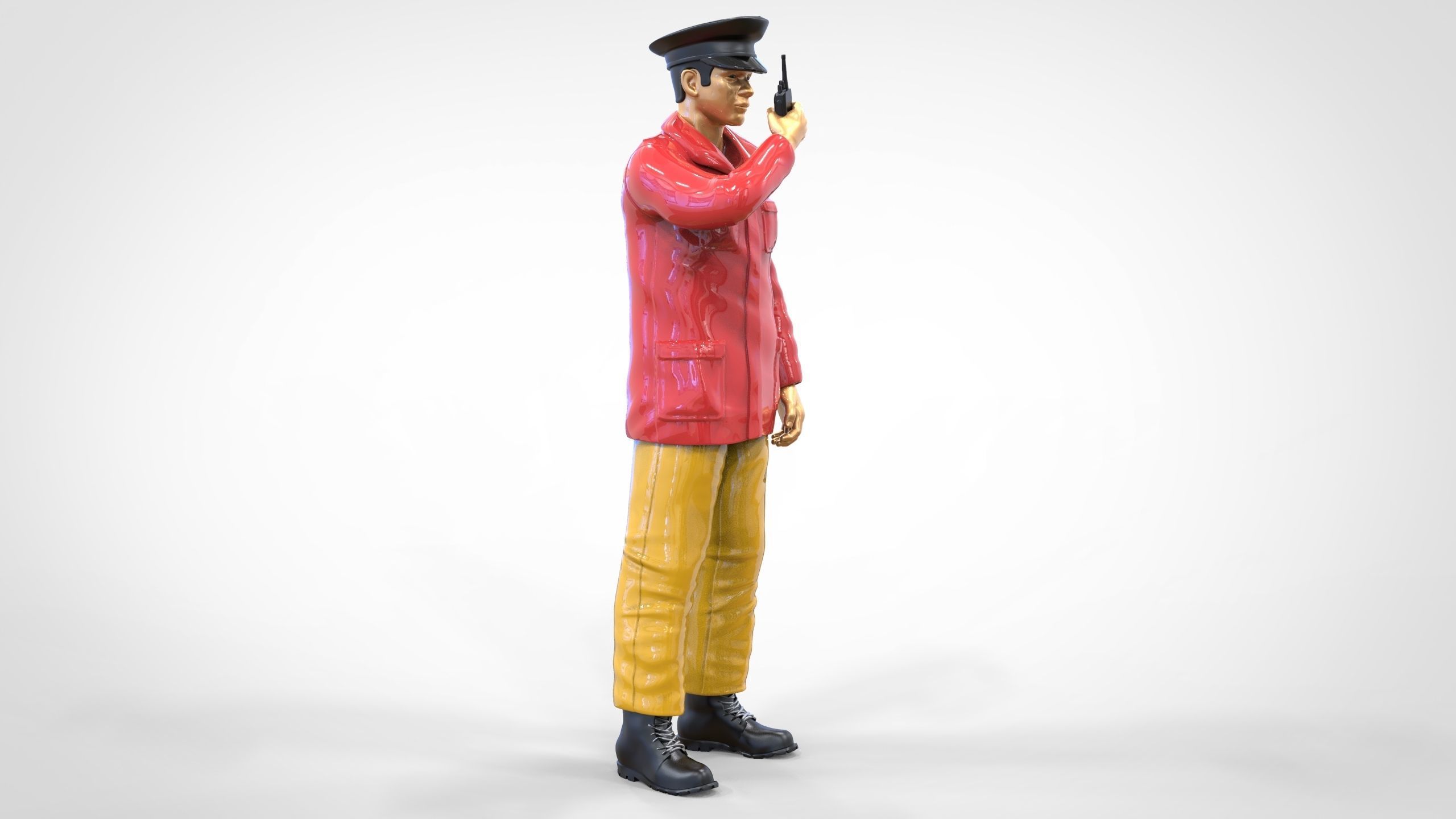 Coast Guard or Police boat crew or security Guard 3D print model_7