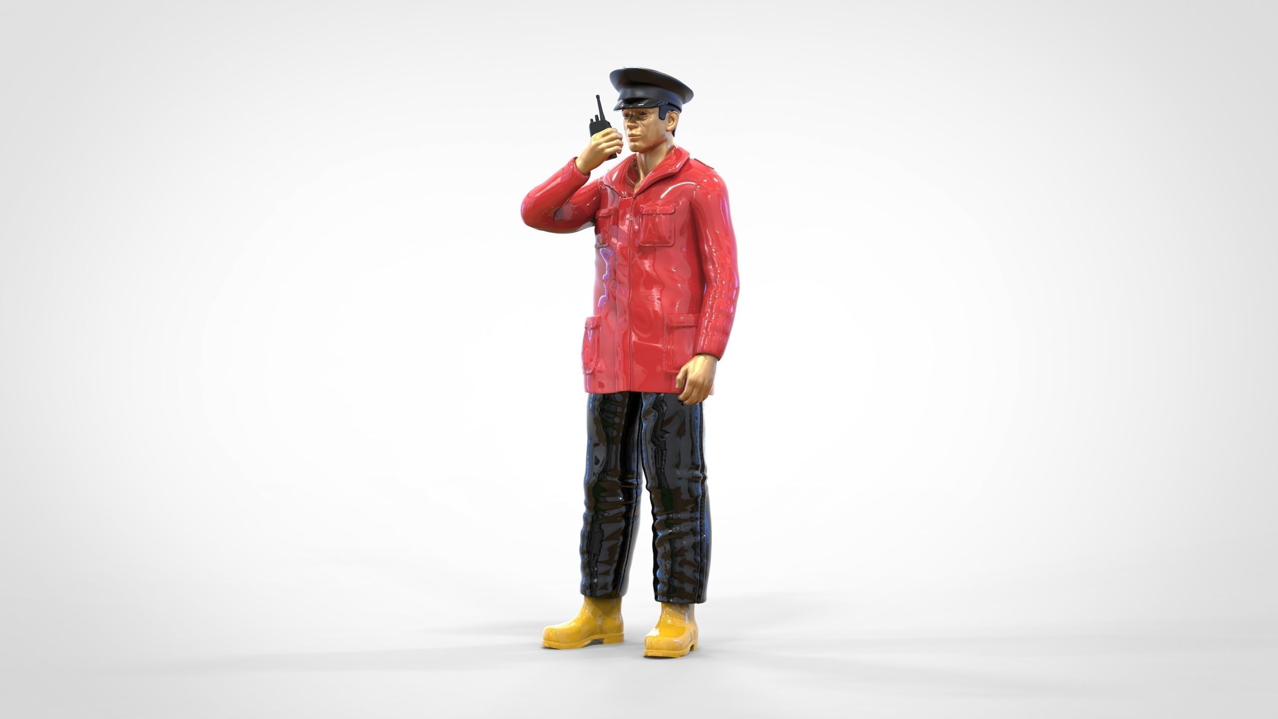 Coast Guard or Police boat crew or security Guard 3D print model_23
