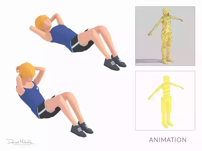 Abdominal Crunches  Exercise Woman Animation