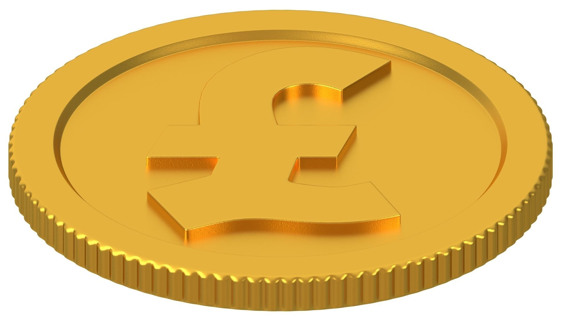 Pound Gold Coin 01 3D model_6