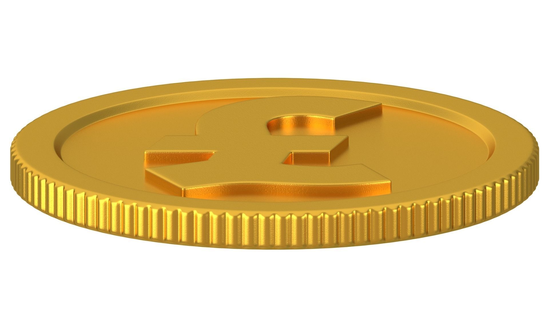 Pound Gold Coin 01 3D model_5