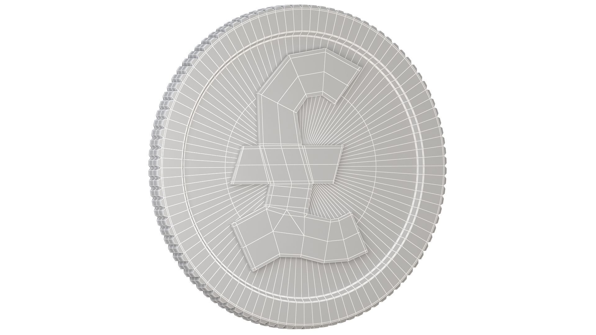 Pound Gold Coin 01 3D model_7