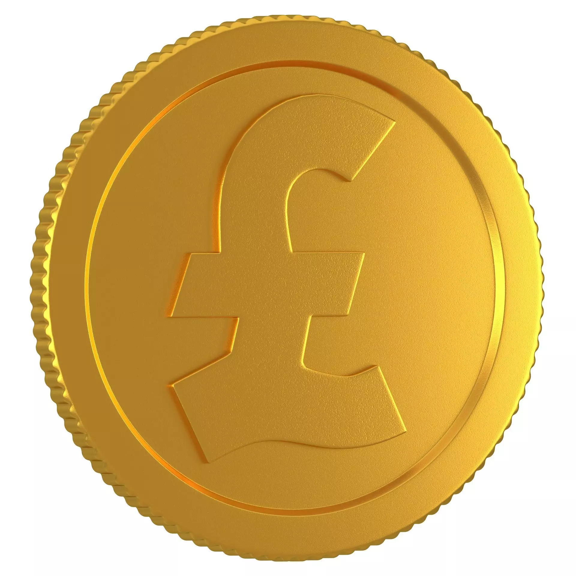 Pound Gold Coin 01 3D model_0