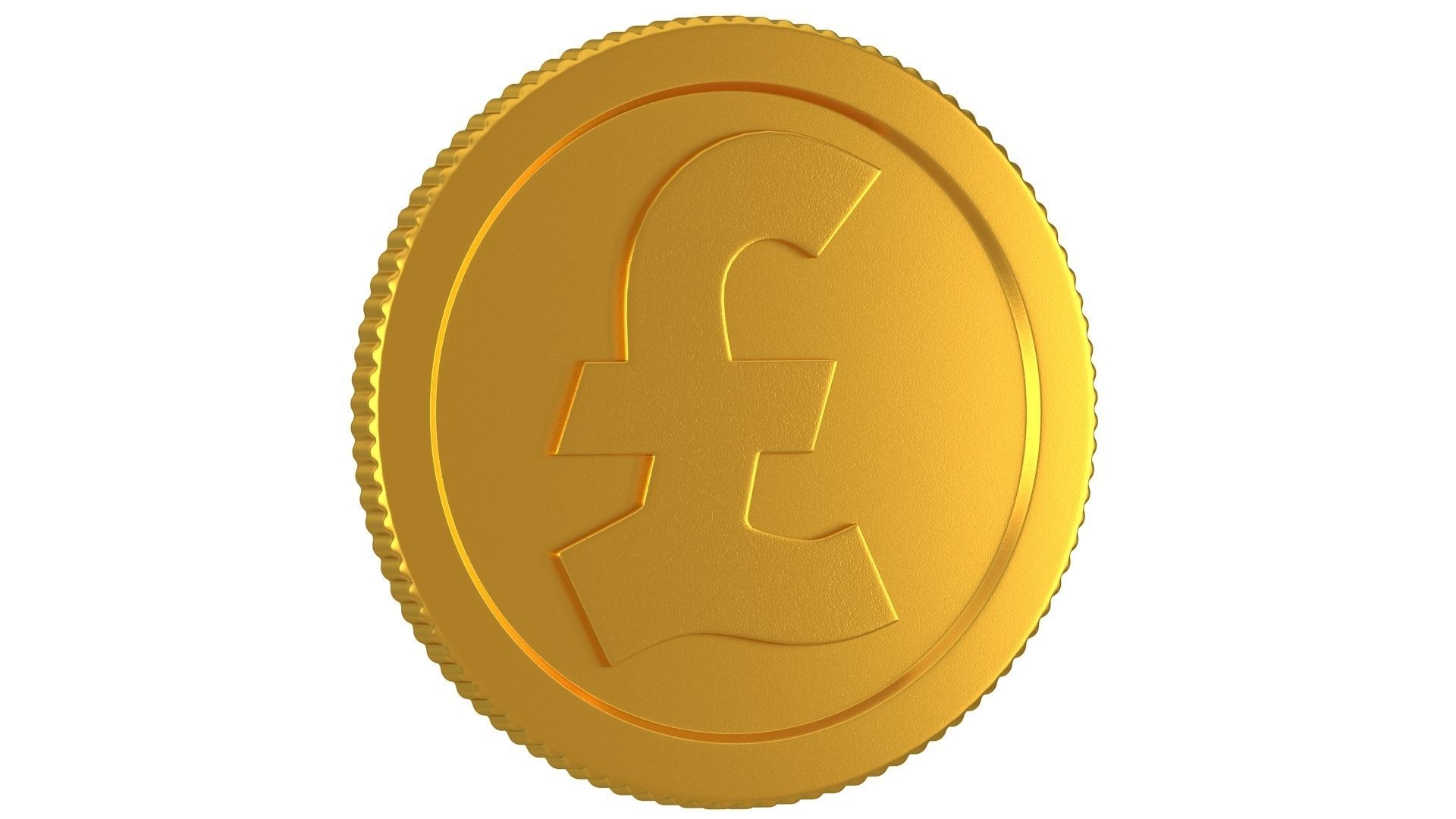 Pound Gold Coin 01 3D model_1