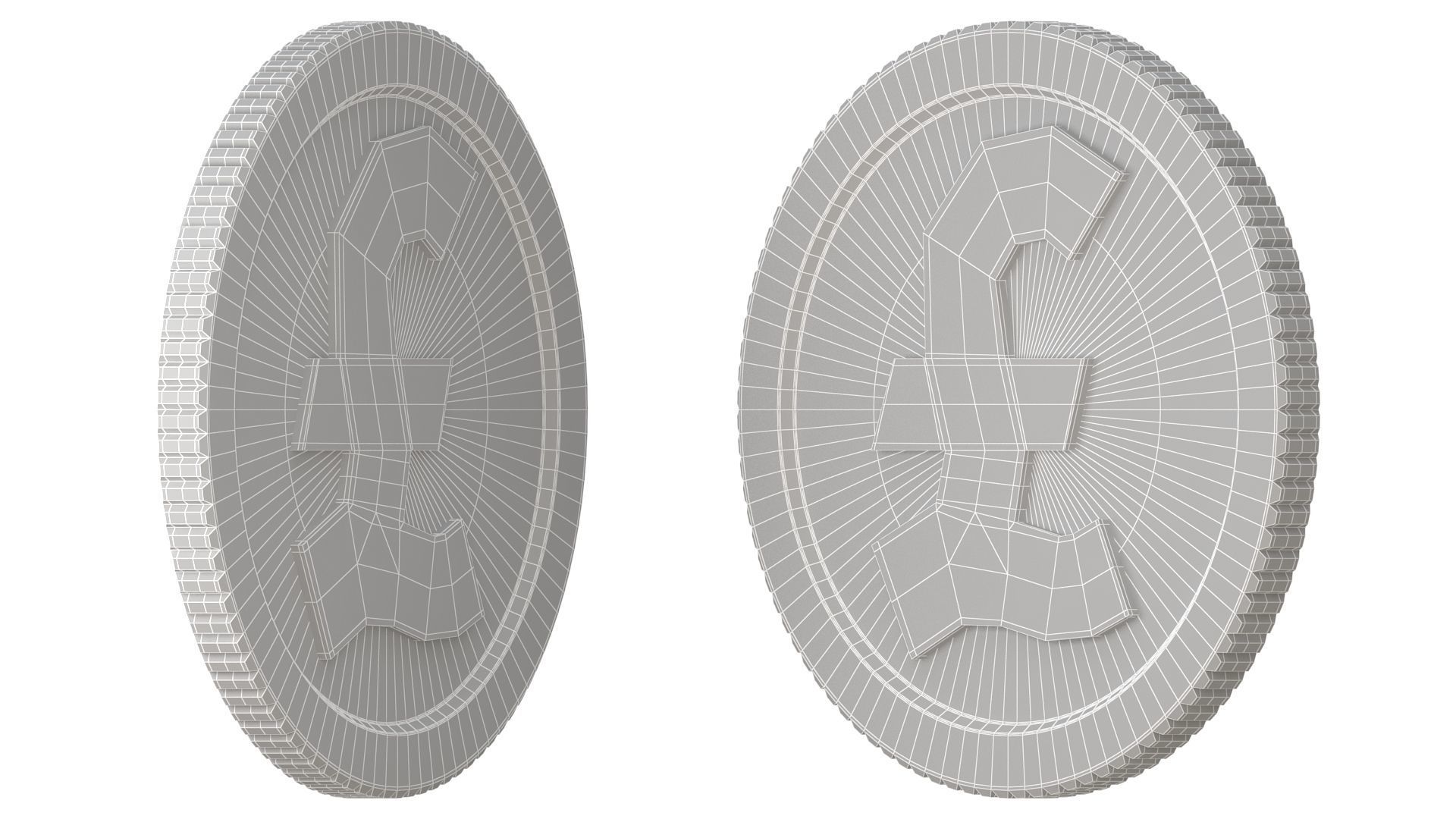 Pound Gold Coin 01 3D model_9