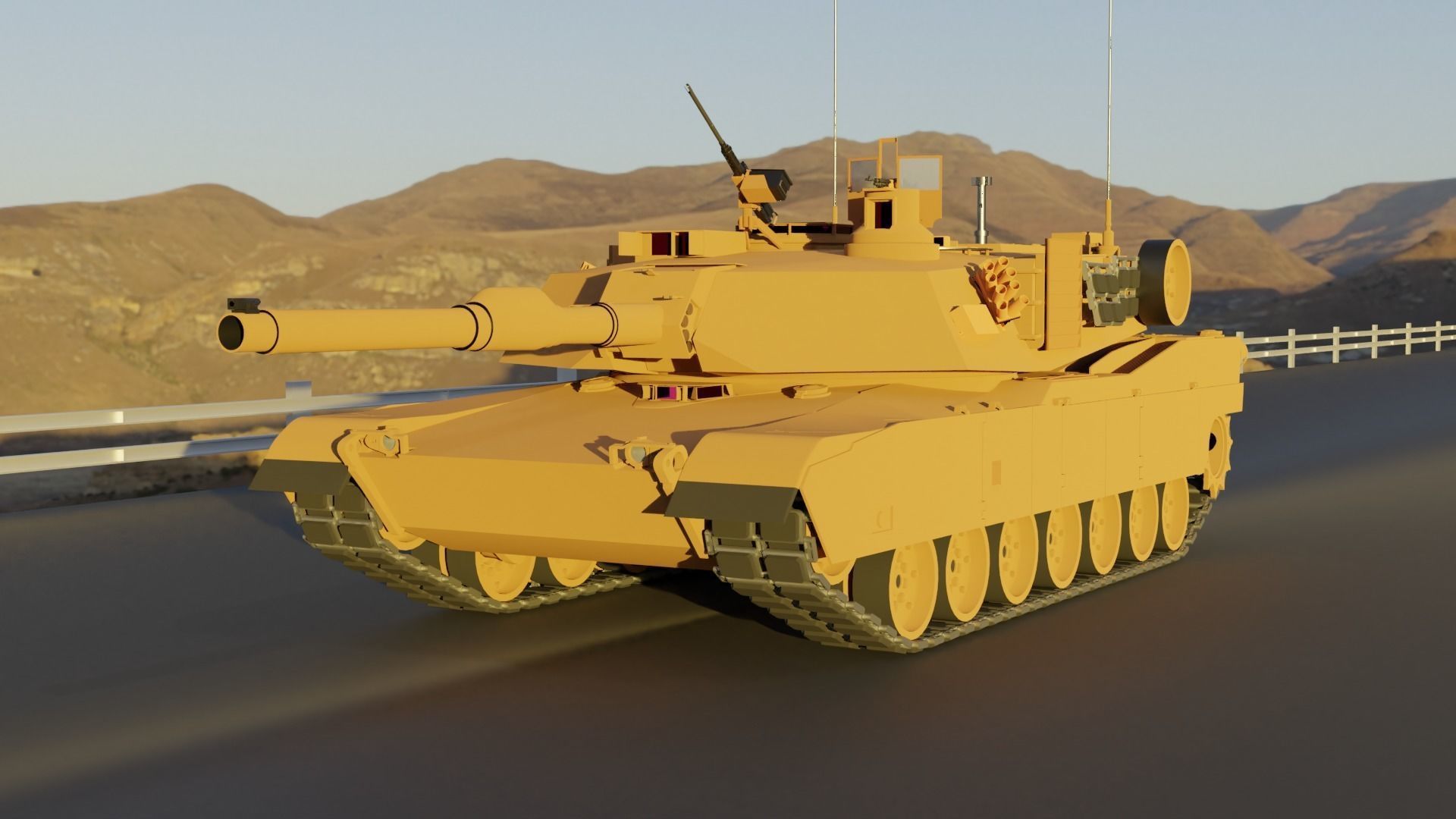 M1A2 Abrams  Low-poly 3D model_1
