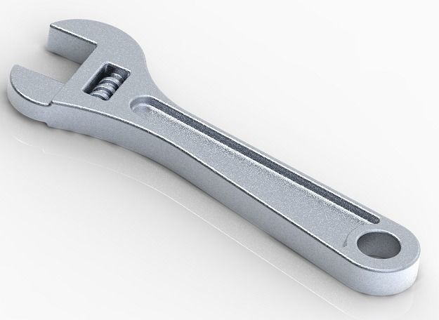 Stylish Adjustable Wrench 3D print model_1