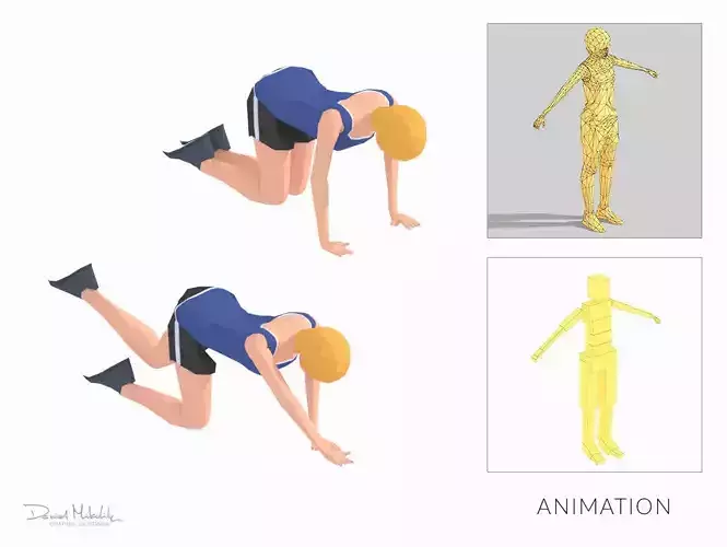 Bug  Exercise Woman Animation